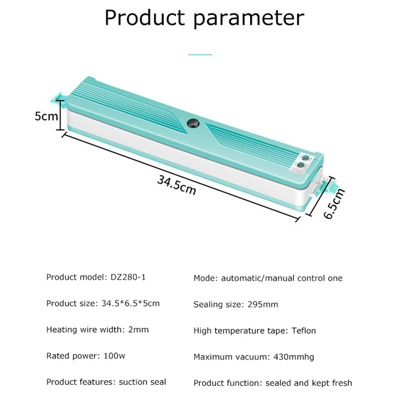 220V EU Household Food Vacuum Sealer Packaging Machine Film Sealer Vacuum Packer Keep Food Fresh FREE GIFT 6pcs Storage Bags