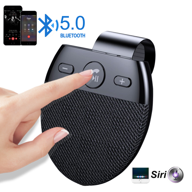 Wireless Speakerphone Handsfree Bluetooth 5.0 +EDR Car Speaker Sun Visor Clip Car Kit MP3 Music Player for IPhone Android