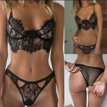 2020 Women Sexy Embroidery Lace Lingerie Babydolls Underwear Sleepwear Nightgown Bra Set G-string Panties