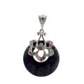 Agate Donut Pendant Circle Stone Pendant Jasper Crystal Pendant with diamond zircon flower Gemstones Beads Healing Crystals