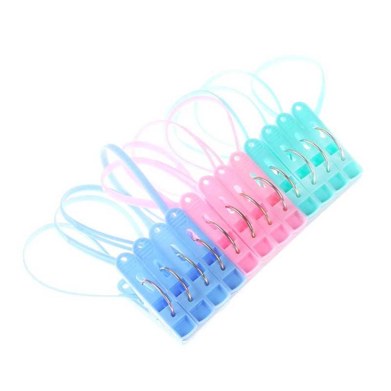 12pcs Plastic Clothes Peg Home Travel Portable Storage Hangers Rack Towel Clothespins Windproof Clothes Pegs Fixed Hanging Clip