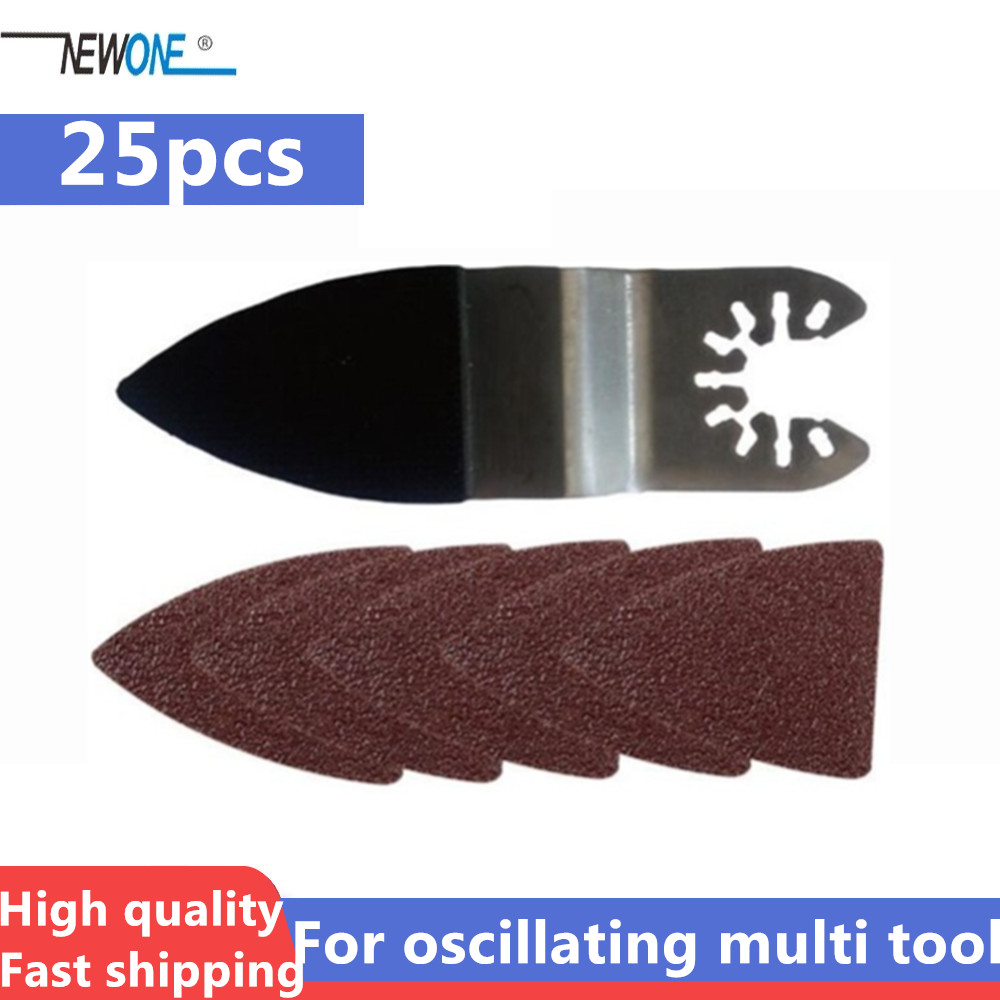 25 Pcs Sanding Paper+Finger Sanding Pad for Power Tool,Sandpaper for Oscillating Multi Tool Accessories