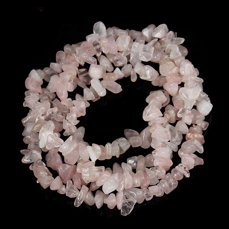SAUVOO Approx.80cm/lot Irregular Natural Pink Crystal Quartz Gravel Crushed Stone Beads 5-8mm for DIY Jewelry Accessories F1818