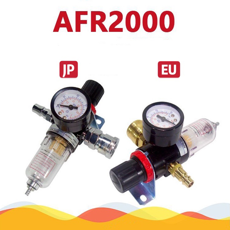 AFR-2000 1/4" Air Compressor Filter Oil Water Separator Trap Tools Kit With Regulator Gauge Light Weight Filter Particles