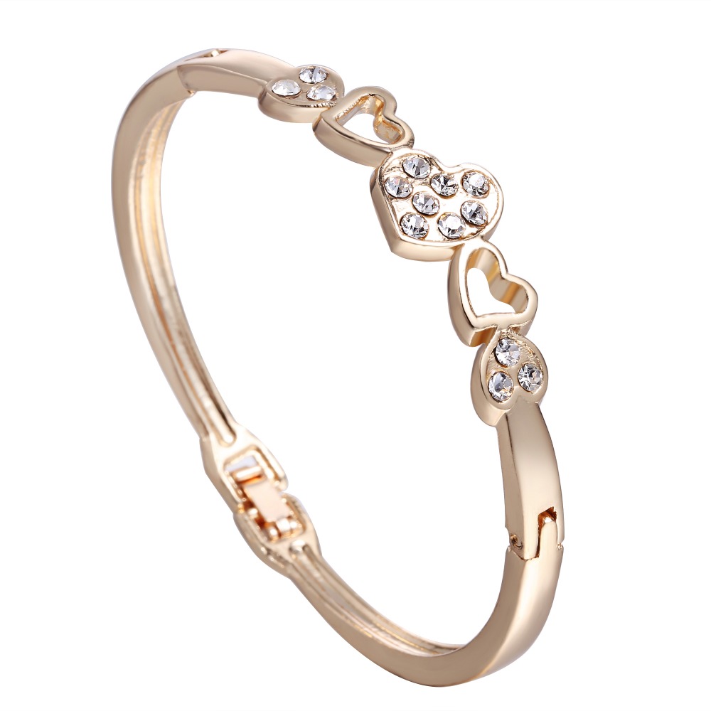 12 Styles Love Heart Bracelets Screw Bangles Women Stainless Steel Bracelet Bangle Inlay Rhinestone Jewelry Gift