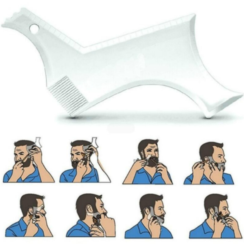 2021 Men Beard Template StylingTool Double Sided Beard Shaping Comb Beauty Tool Shaving Hair Removal Razor Tool for Men