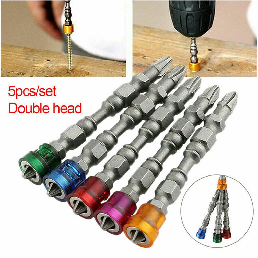 5/10 Piece Set Color Magnetic Ring 65 Mm Magnetic Drill Screwdriver Bit S2 Steel Cross Head Set Screwdriver Set Hand Tool