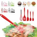 5Pcs/Set Pink/Red/Green Silicone Cooking Tool Sets Egg Beater Spatula Oil Brush Kitchen Tools Utensils Kitchenware with Box