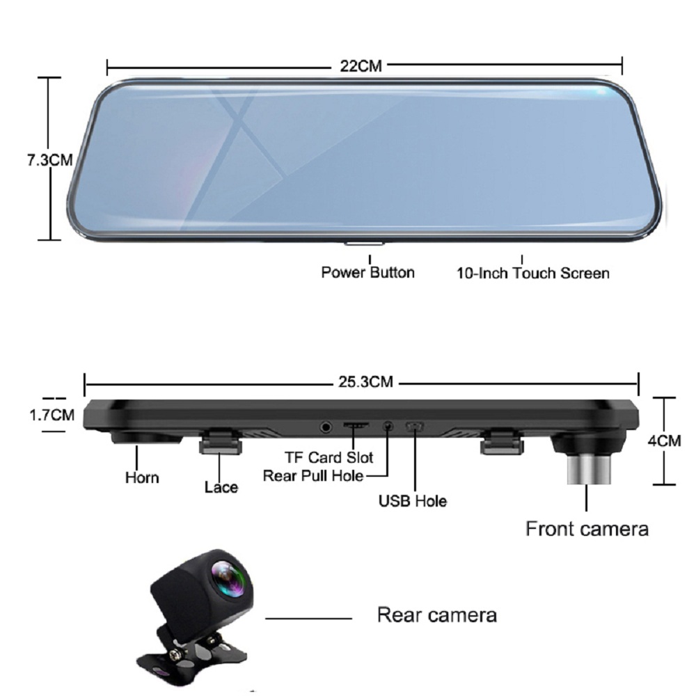 Super Night Vision Car Rearview Mirror Auto Recorder FHD 1080P Rear View Mirror With Camera Car Dvr Mirror Car Mirror Video Auto