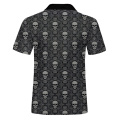 CJLM brand High Quality Tops Tees Men's Polo shirts personality men Polo Shirts 3D Black skull collar mens polo shirt