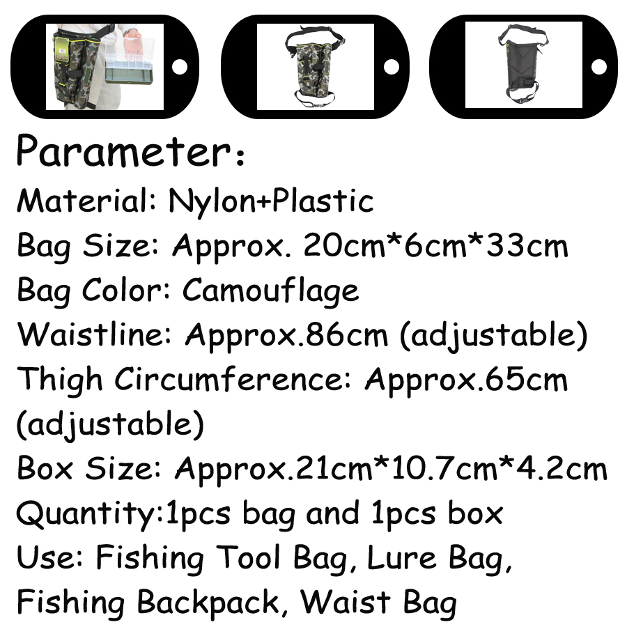 Fishing Bags with Lure Box Nylon Waist Leg Bag Fishing Rod Holder Tools Storage Case Multifunction Packs Fishing Accessories