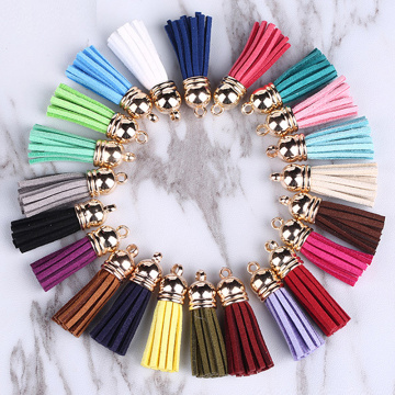 10pcs 38mm Vintage Leather Tassel For Keychain Cellphone Straps Jewelry Fiber Fringe Suede Tassel DIY Pendant Charms Findings