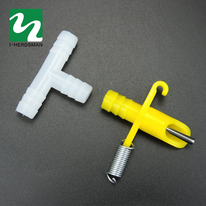 20 Set Rabbit Drinking Automatic Waterer Feeder Water 8 Mm Tee + Spring Rabbit Rearing Tools Animal Husbandry Equipment