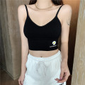 Girls Short Camis Tops With Seperated Bra Women Letters Daisy Padding Tanks U-back Crop Tops For Female LJM839