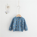 Autumn Winter cute girls ball sweater cardigans baby girl soft single-breasted sweaters kids clothes outwear