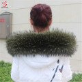 Natural Fur Collar Shawl Sweater Coat Collar Scarves Luxury Fur Raccoon Neck Cap Winter Real Fur Collar And Scarves women scarf
