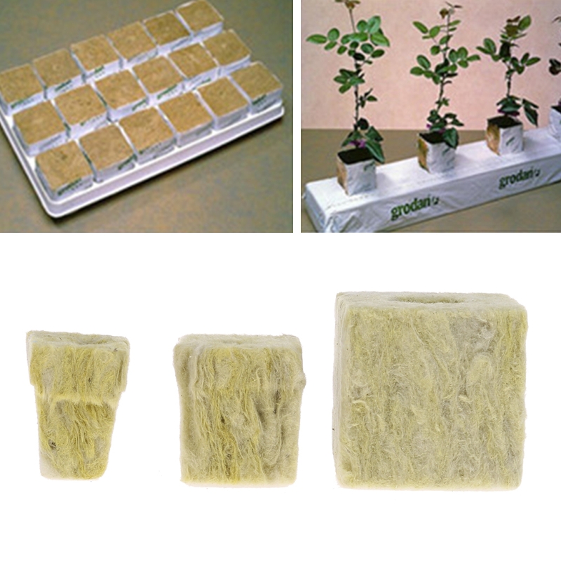 Rockwool Cube Hydroponic Grow media Soilless Cultivation Planting Compress Base