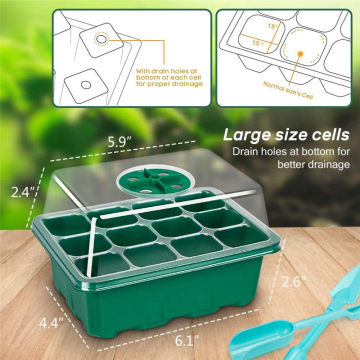 12 Cell Plastic Nursery Pots Nursery cultivation Pots Garden Plant Seedling Tray Germination Box with Cover Gardening Supplie U3