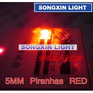 100pcs High Quality LED 5MM Piranha Red Round Super Flux Leds 4 pin Dome Wide Angle Super Bright Light Lamp For Car Light