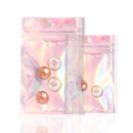 200pcs Zip Lock Laser Bags Pink Plastic Make up Eye Lashes Packing Bags Gift Packing Food Storage Bags Custom Logo Wholesale