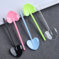 10pcs Colorful Heart Plastic Spoons Cake Ice-cream Spoons for Bachelor Party Cake Spoons Kitchen Desechable Spoon Baby Shower