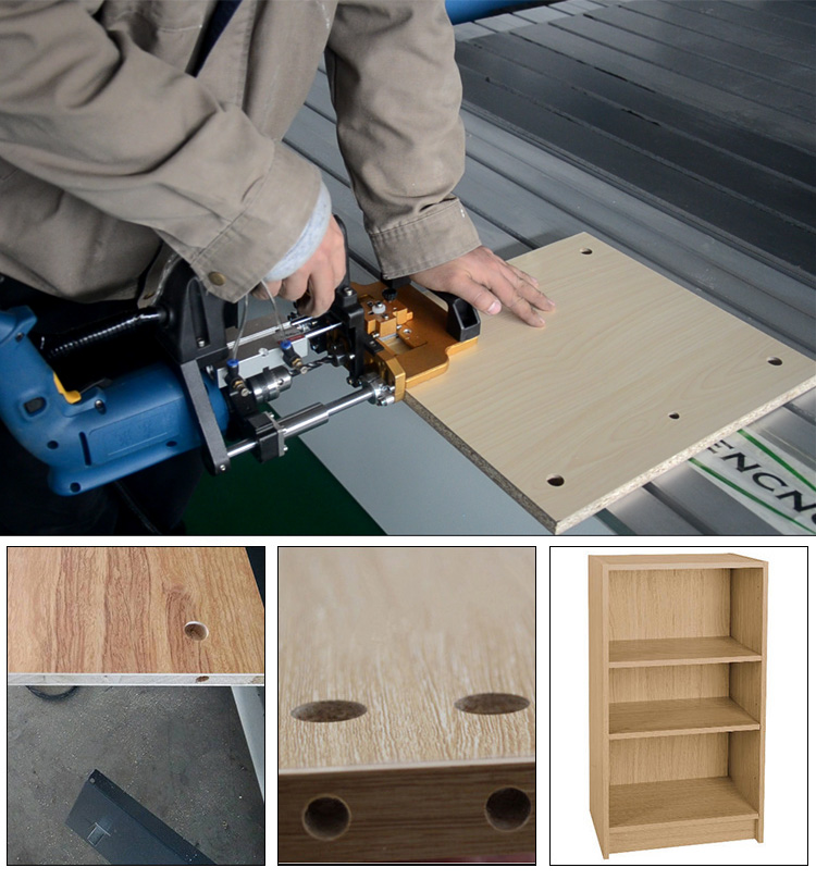 Portable Woodworking Machinery Handheld Boring Machine Kitchen Cabinets Wood Drilling Machine