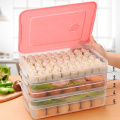 Refrigerator Food Storage Box Kitchen Accessories Organizer Fresh Box Dumplings Vegetable Egg Holder Stackable Microwave