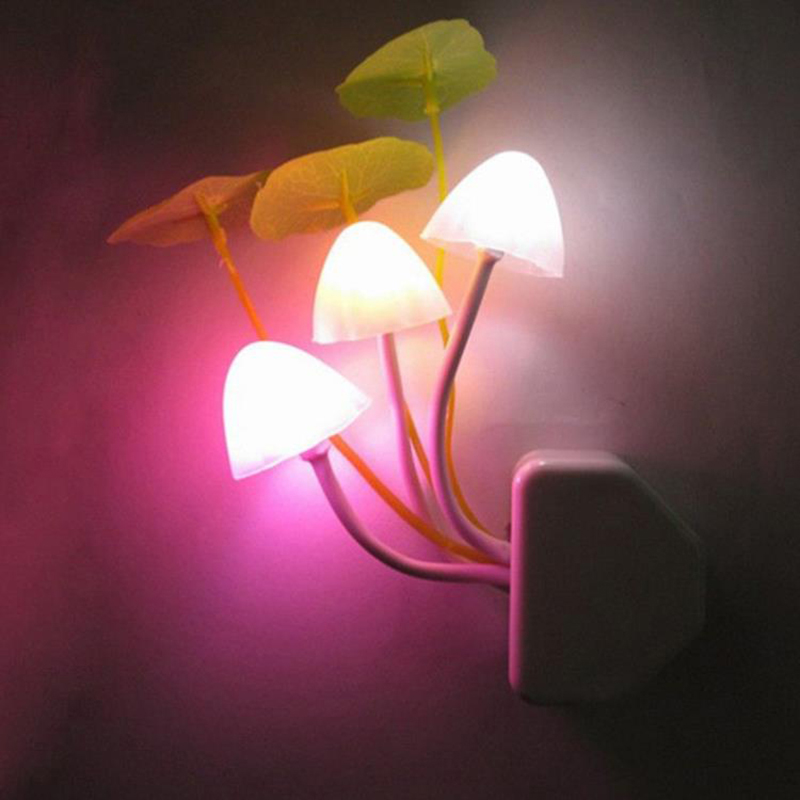 Creative Sensor Night Light Mushroom LED Lamp Romantic Colorful Home Decor EU/US Plug New