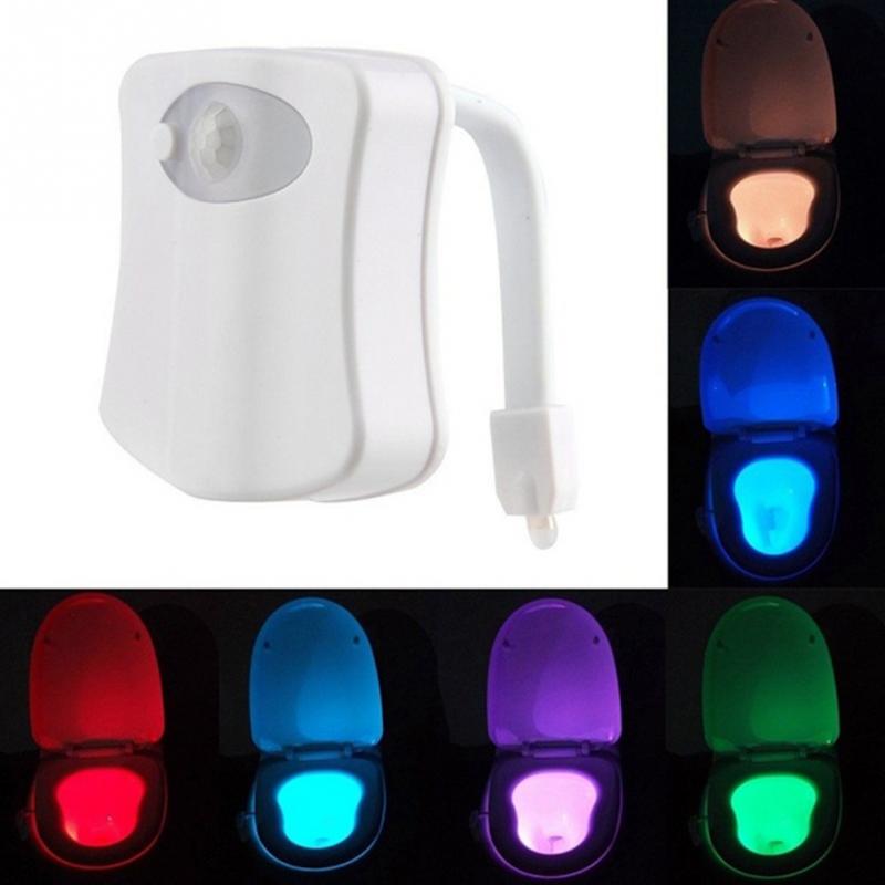 16/8 Colors Smart Body Sensing LED Motion Sensor Night Lamp Toilet Bowl Bathroom Backlight For Emergency WC Seat Lights