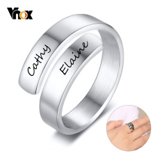 Vnox Adjustable Wrap Women Rings Personalized Ring Stainless Steel Birthday Graduation Creative Custom Gifts for Girls