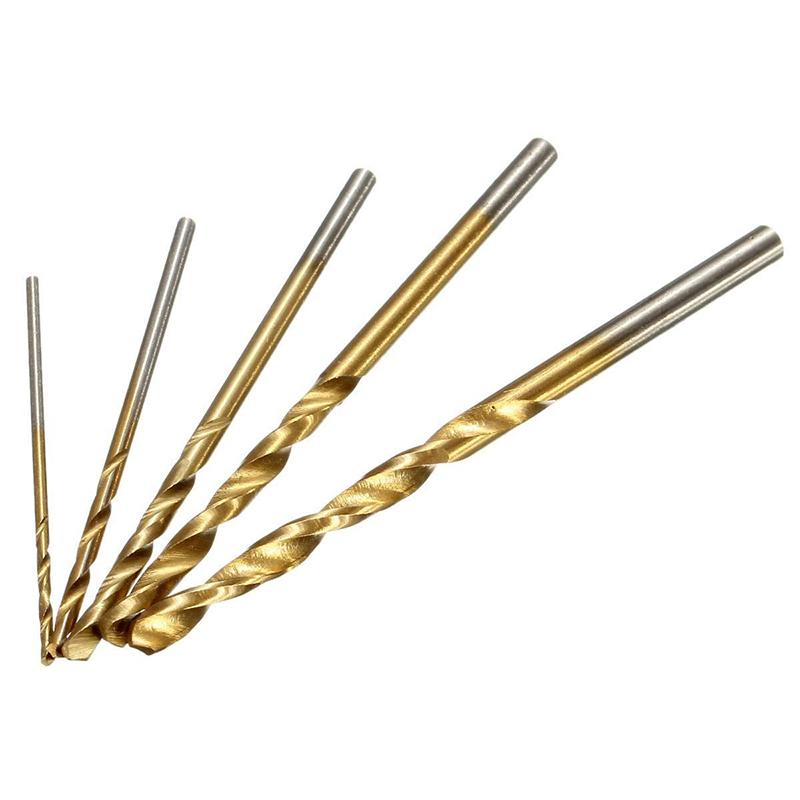 50Pcs Drill Bit Set Titanium Coated Twist Drill HSS High Speed Steel Drill Bits Set Tool Power Tools 1/1.5/2/2.5/3mm for Wodd