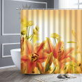 Waterproof Shower Curtains Lily White Purple Yellow Flowers Natural Scenery Bathroom Curtain Hooks Fabric Home Decor Bath Screen