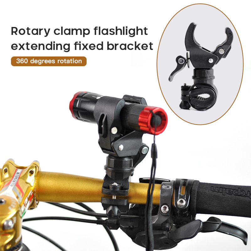 Cycling Flashlight Stand Bicycle Lamp Holder LED Torch 360 Degree Rotation Bracket Headlight Clamp Flashlight Stand TXTB1