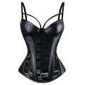 Sexy Corset Lingeries PU leather Korse Suspender Gorset Padded Cup Korsett Plus Size Lace Bustier Night Club Wear Corselet Sexi