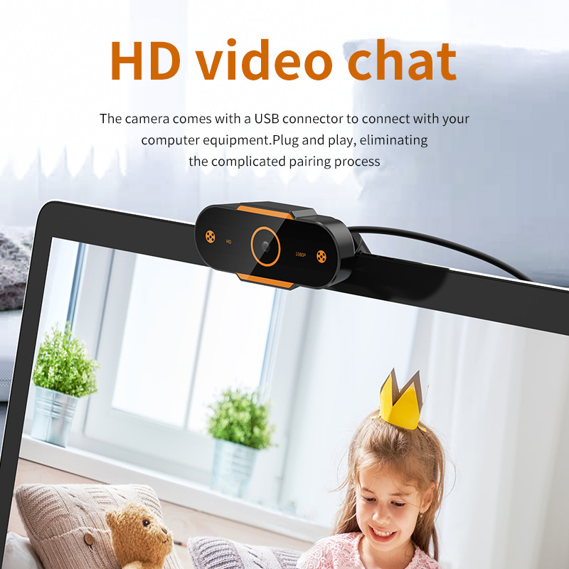 1080P HD Webcam Mini Computer PC WebCamera with Microphone Rotatable Cameras for Live Broadcast Video Calling Conference Work