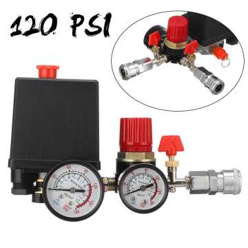 240V AC Regulator Air Compressor Pump Pressure Control Switch Air Pump Control Valve Regulator with Gauge Quick Connector