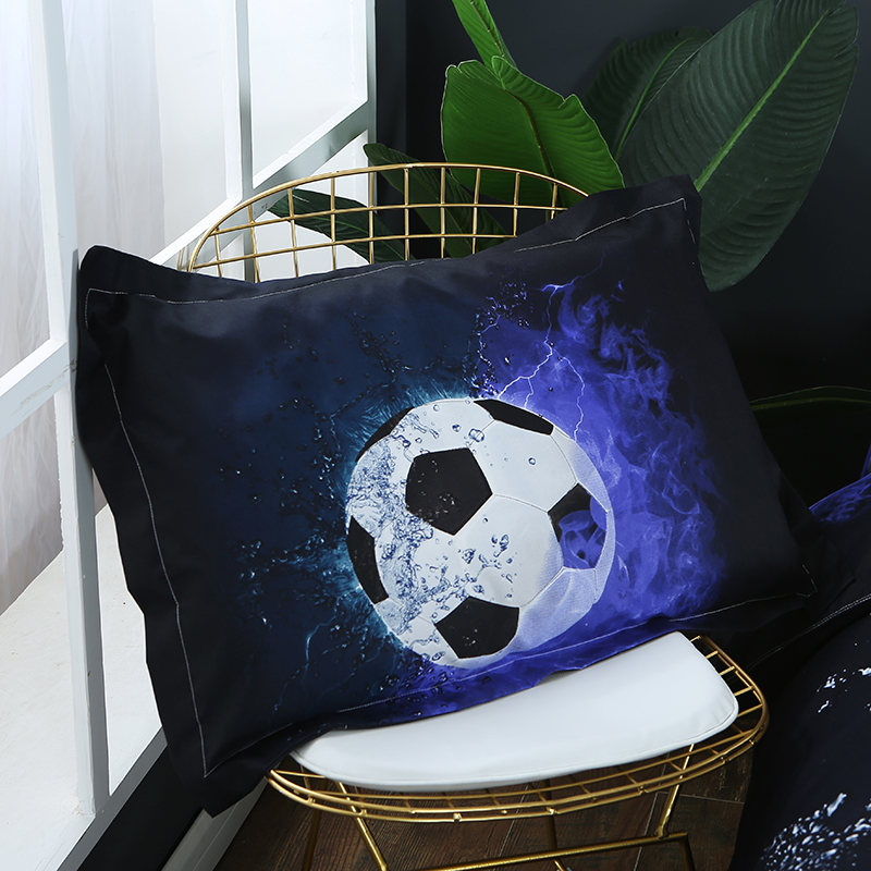 Kids Boys Ball Bedding Set Sport Themed 3D Duvet Cover Luxury Microfiber Teens Comforter Cover with Pillow Shams Zipper Closure