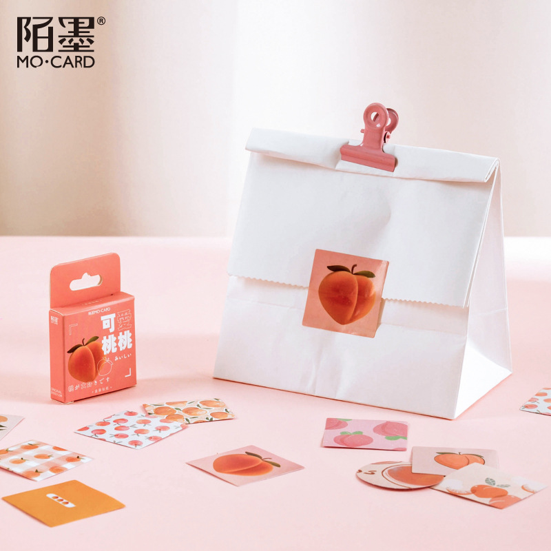 46 pcs /Box Delicious Pink Peach Fruit Paper Decorative Stickers Notebook Decoration