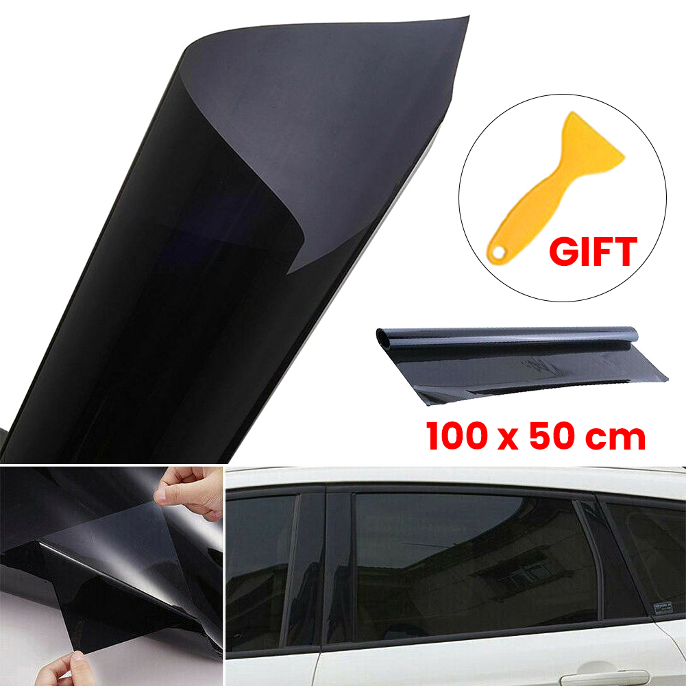 39" X 20 VLT Black Auto Car Home Window Glass Building Tinting Film Roll Side Window Solar UV Protection Sticker Curtain Scraper