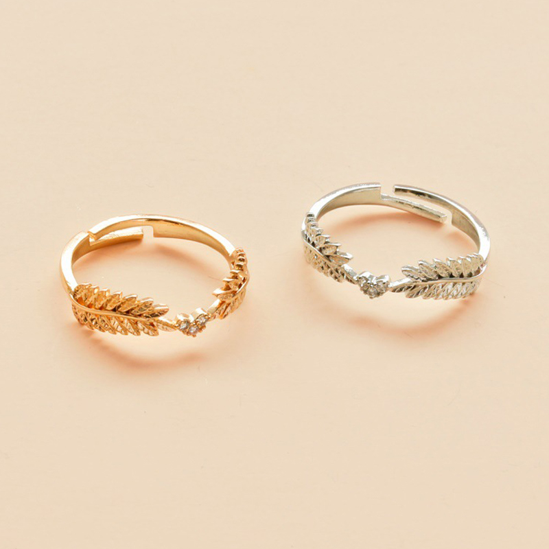 Fresh Sweet Leaf Adjustable Ring Female Light Luxury Olive Branch Finger Ring LL@17 кольцо