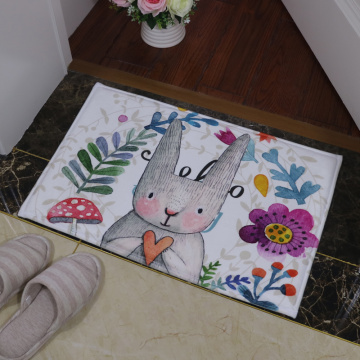 Water Absorption Rug Bedroom Bathroom Mat Non Slip Bath Mat Foot Pad Cartoon Rabbit Kitchen Door Floor Mat Carpet For Toilet