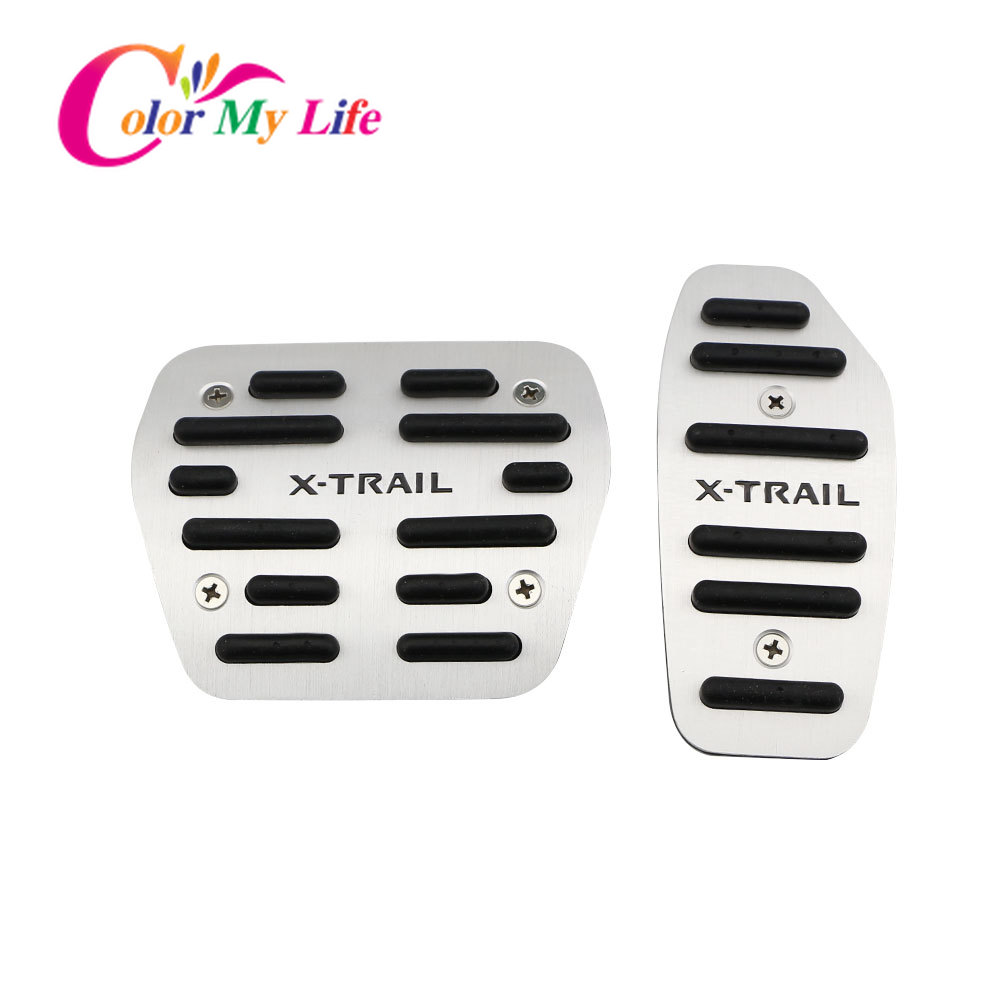 Color My Life AT Gas Pedal Fuel Pedals Brake Pedal Cover for Nissan X-trail Xtrail Rogue T32 2014 2015 2016 2017 2018 Car Parts