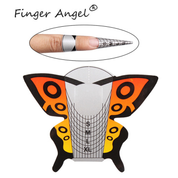 Finger Angel 50/100/500PCS Nail Forms Tip Nail Art DIY Tool Paper Curve Butterfly Chablon Nails Gel UV Extension French Manicure