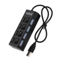 Russia Only USB HUBS 4 Port USB 2.0 Hub On/Off Switches + DC Power Adapter Cable for PC Laptop 202