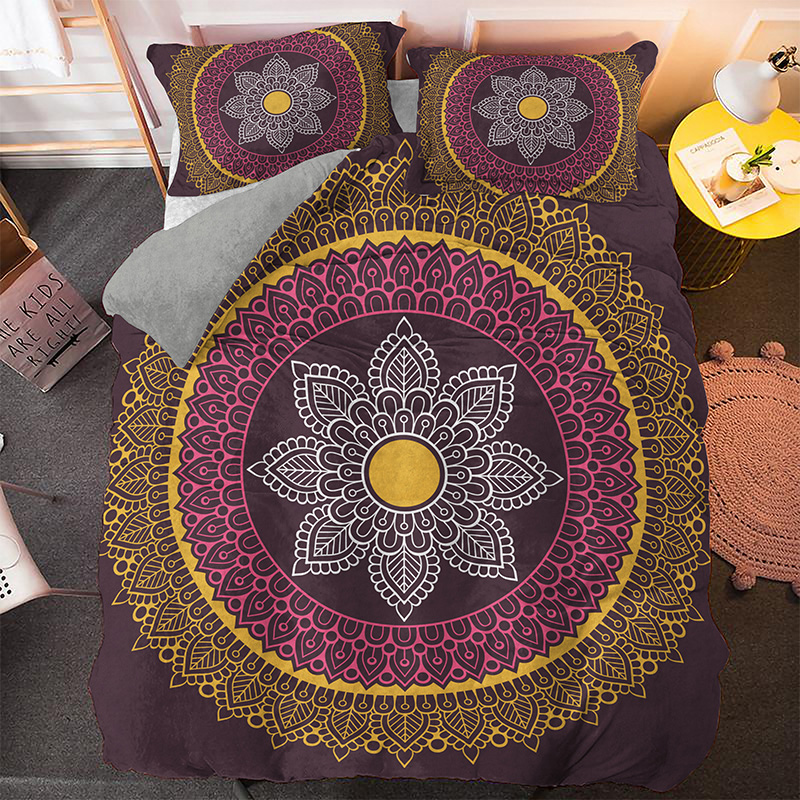 Multi-color 3d Indian Flower Bedding Set Mandala Duvet Cover Bohemian Comforter Bedspreads Bed Sets 3pcs