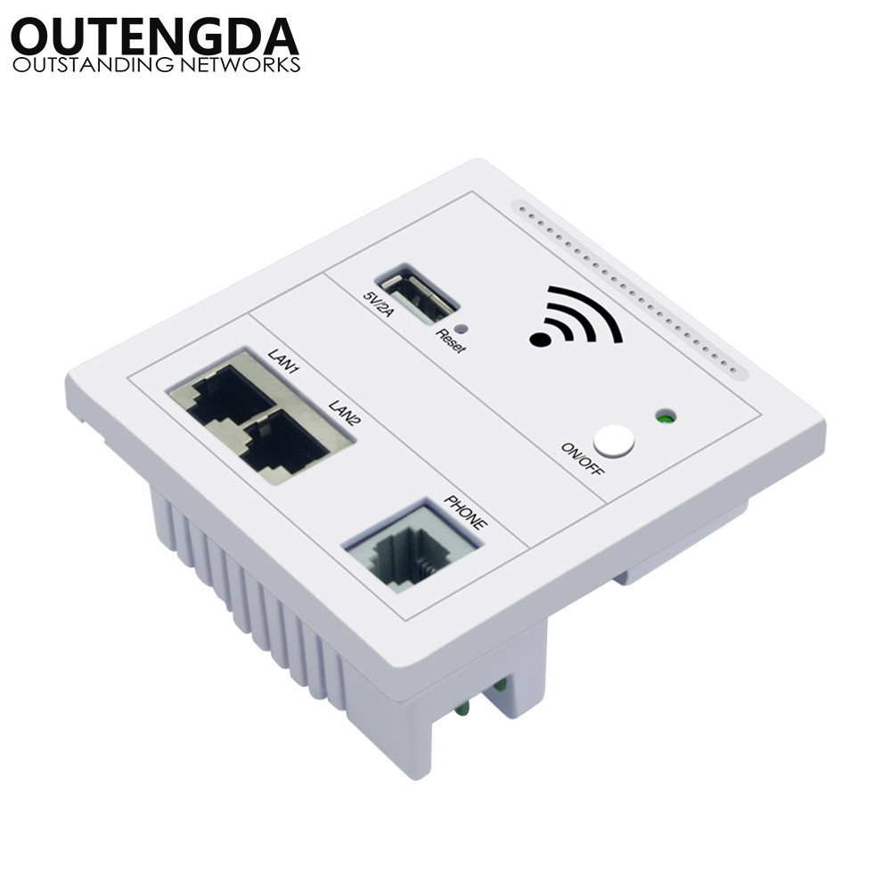 300Mbps 86-TYPE Europe In Wall AP Repeater Wall Socket WiFi Router Access Point Wireless Embedded panel AP 802.3af Standard POE