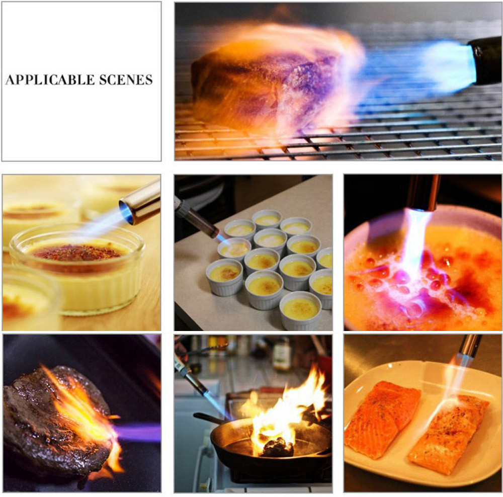 Camping Baking Barbecue Gas Torch Welding Lighter Kitchen Fire Maker Butane Gas Burner Flame Metal Flame Gun Lighter Outdoor