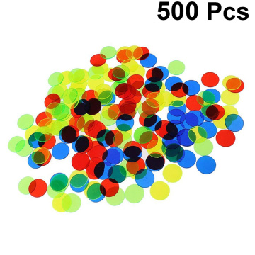 500Pcs 15mm Count Bingo Chips Bingo Game Cards Plastic Bingo Markers for Carnival Bingo Games(Random Color)