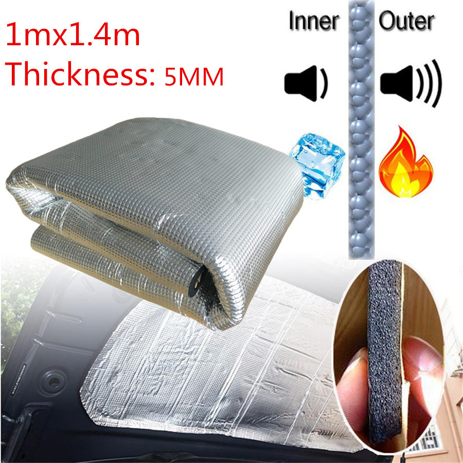 1M*1.4M*5MM Sound Deadener Self-Adhesive Noise Dampener Sound Deadener & Heat Barrier Mat foam rubber with Aluminum sheet 1100AA