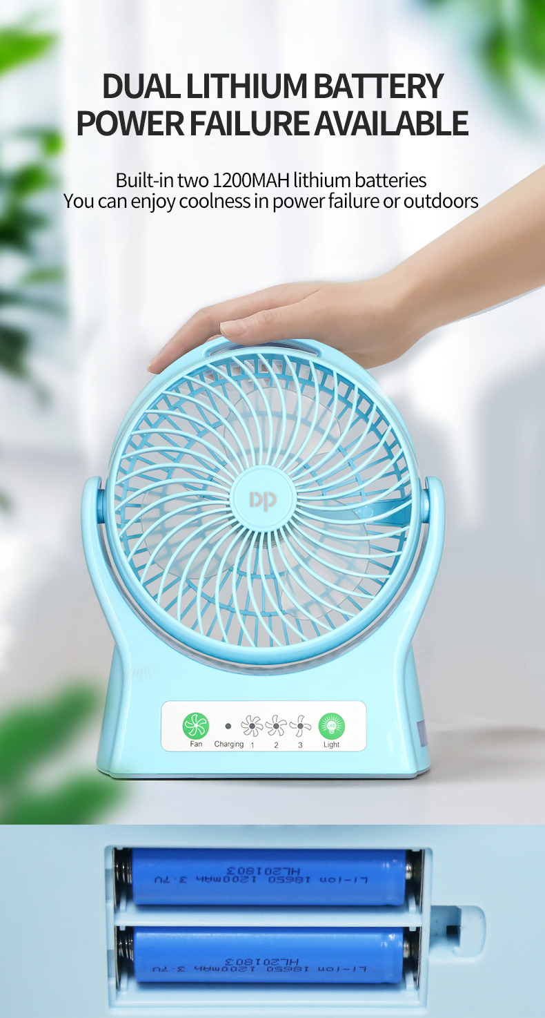 8 inch Rechargeable Desktop Fan with Emergency Light-7605-detail-2